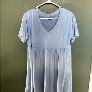 Light Blue V-Neck Women's Dress
